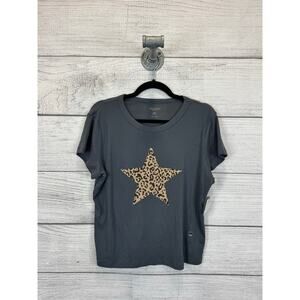 Arizona Jean Co Plus Size Graphic Cheetah Star Fitted Tee Size XXL